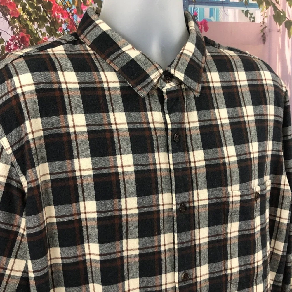 J. Crew Brown and Black Plaid Button Up Shirt